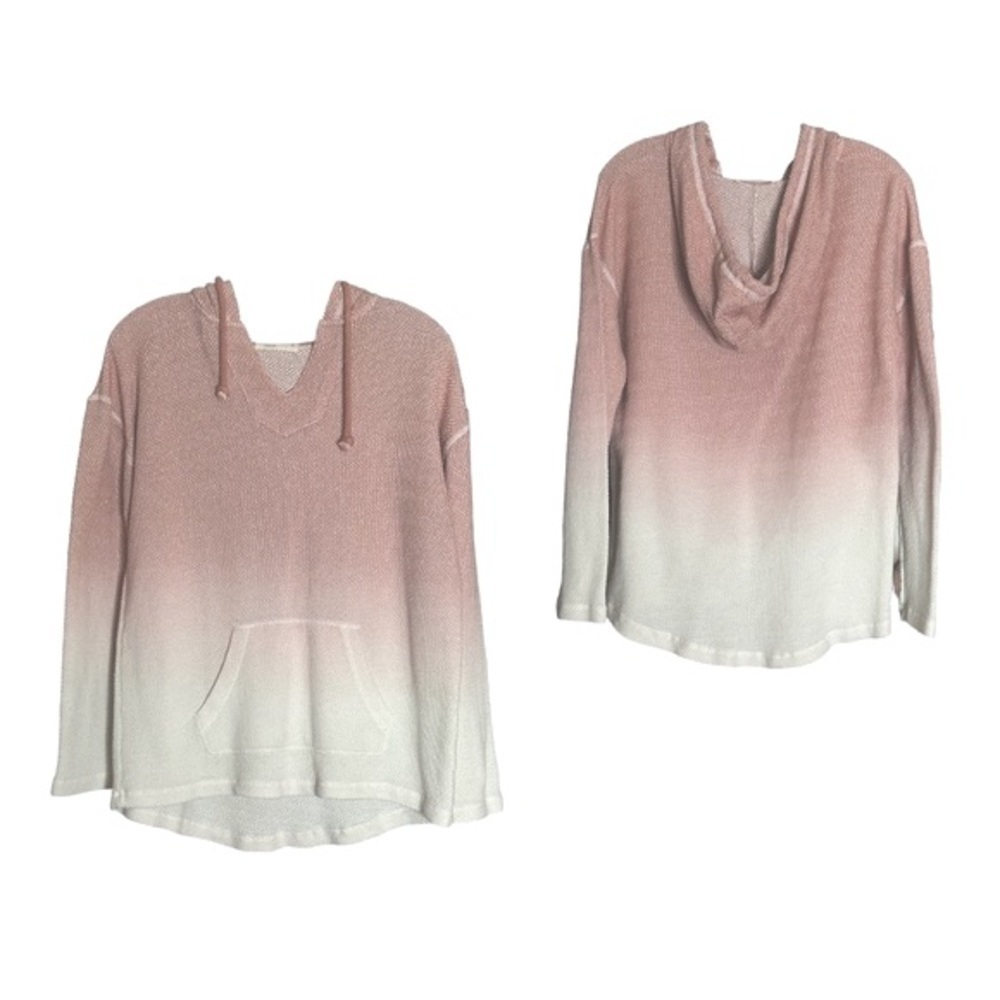 Ocean Drive Mauve Ombré Terrycloth Beachy Pullover Hoodie Size S
